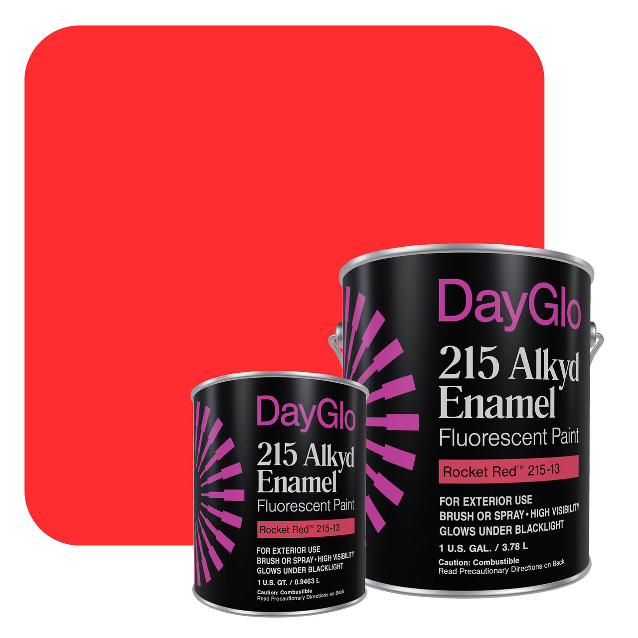 DayGlo Rocket Red Neon Paint | High-Vis UV Glow Safety & DIY