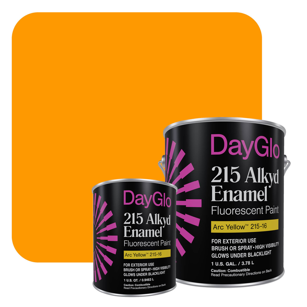 Yellow Fluorescent Acrylic Paint Set | UV Reactive Neon Blacklight