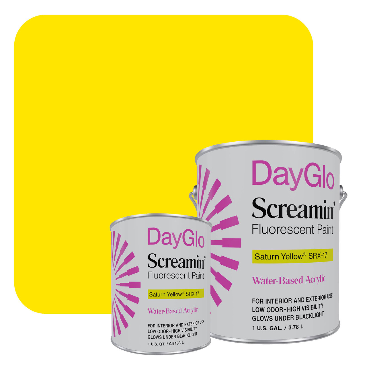 UV Reactive Yellow Fluorescent Paint Set | Neon Blacklight Water