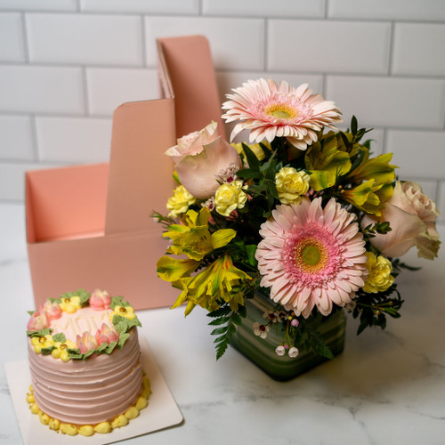 Mom's Delightful Duo - Cake & Flowers (3001)