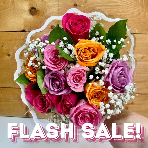 Colorburst Wrapped Rose Bouquet (2118) Colorburst Wrapped Rose Bouquet (2118)