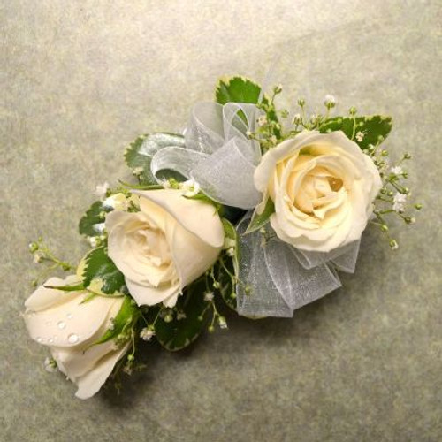 ★ 2000Archives★ Corduroy Rose Corsage Tube Top Khaki 2023 Corsage with 3 Lt Pink Sweetheart Roses