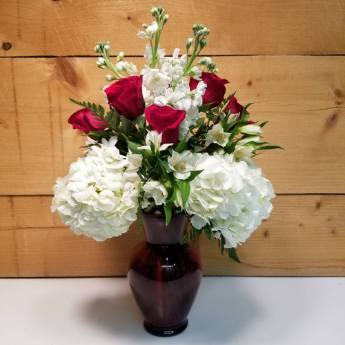 Must Be Love (SCF18V05) by Savilles Country Florist.  Flower and Plant delivery to Orchard Park, NY and the surrounding area including same day delivery to Hamburg, West Seneca, East Aurora, Blasdell