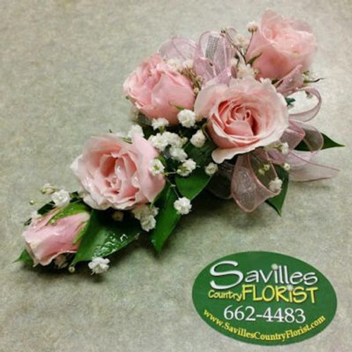 Corsage 5 Pink Sweetheart Roses