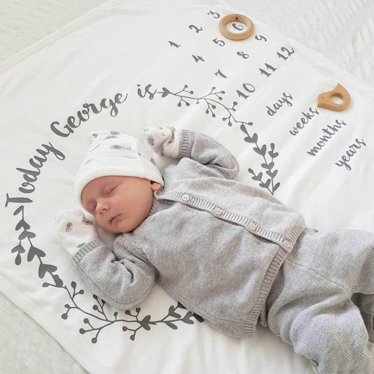 personalised baby month blanket