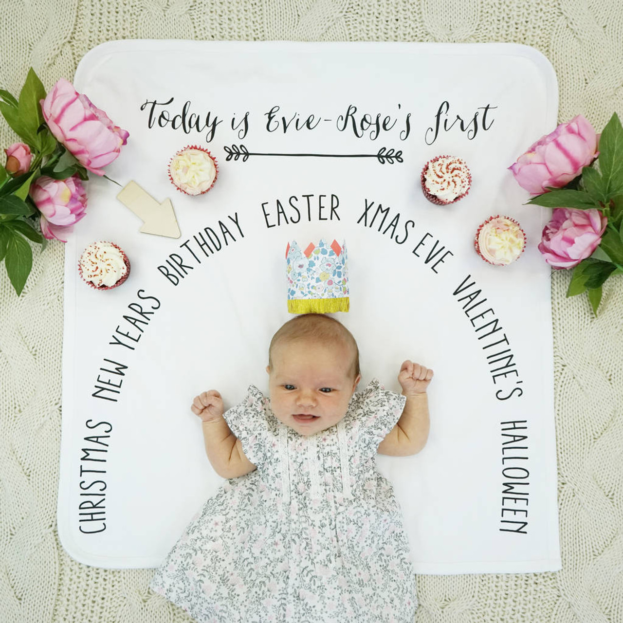 Personalised hot sale milestone blanket