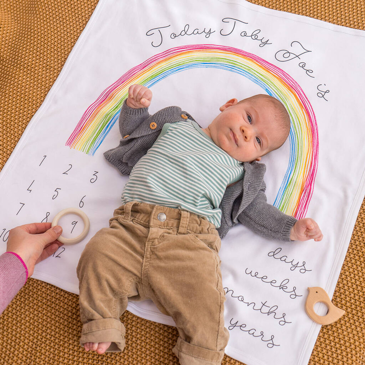 Personalized rainbow baby blanket shop