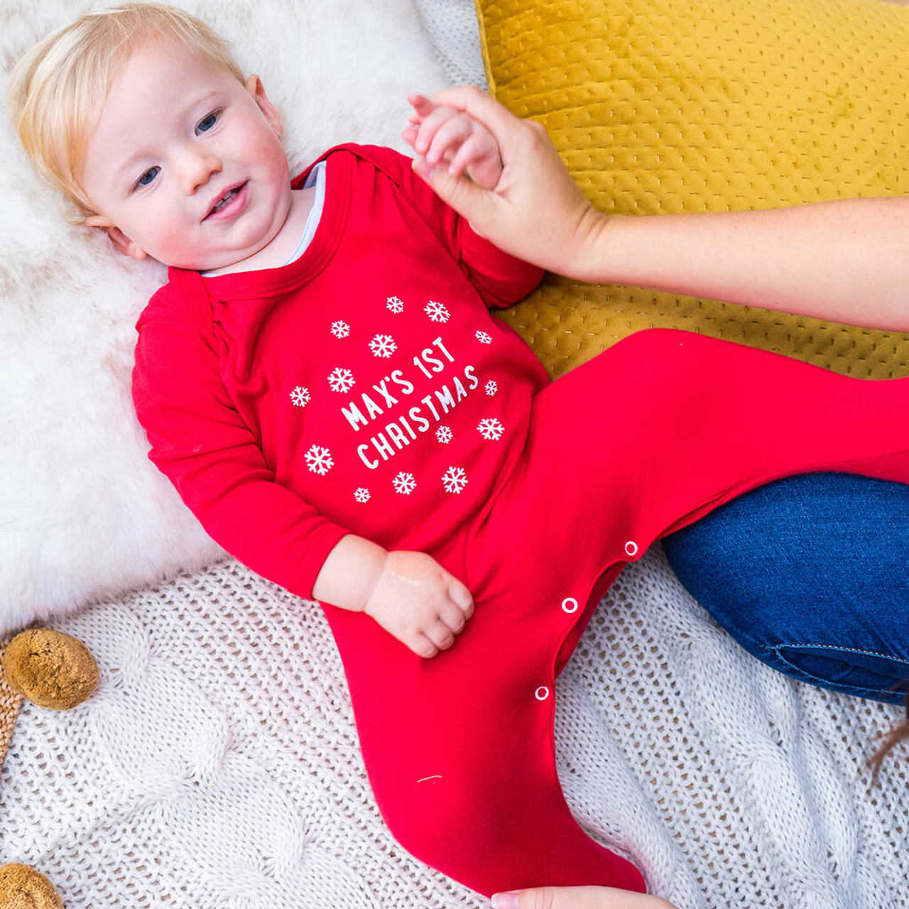 Snowflake First Christmas Sleepsuit