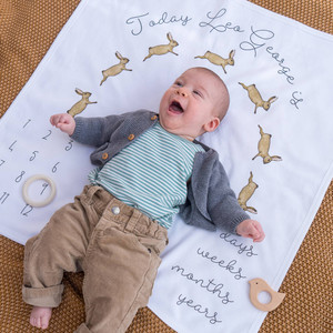 Bunny Rabbit Baby Milestone Blanket Bunny Rabbit Baby Milestone Blanket