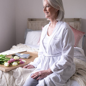 Embroidered Lavender Women's Dressing Gown Embroidered Lavender Women's Dressing Gown