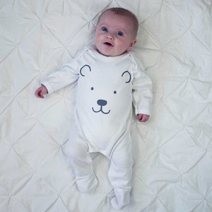 Polar Bear Feet Baby Sleepsuit Polar Bear Feet Baby Sleepsuit