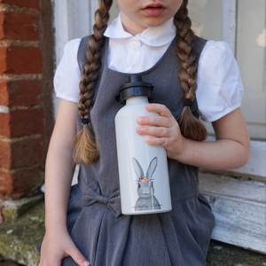Floral Bunny School Water Bottle Floral Bunny School Water Bottle