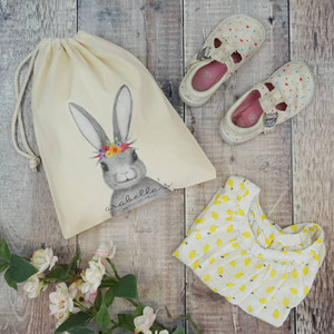 Floral Bunny Spare Clothes Bag Floral Bunny Spare Clothes Bag