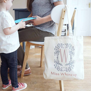 Botanical Monogram Teacher Shopper Bag