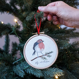Robin 1st Christmas Tree Hoop Decoration Robin 1st Christmas Tree Hoop Decoration