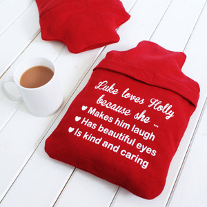 Love You Because Hot Water Bottle Cover Love You Because Hot Water Bottle Cover