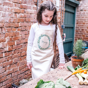 Kid's Eucalyptus Wreath Gardening Apron Kid's Eucalyptus Wreath Gardening Apron