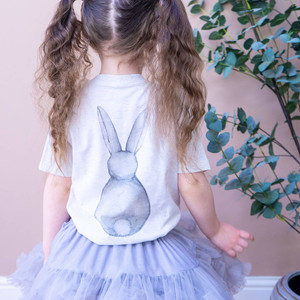 Organic Bunny Back Watercolour Children's Easter Tshirt Organic Bunny Back Watercolour Children's Easter Tshirt