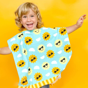 Personalised Happy Sun Toddler Hooded Towel Personalised Happy Sun Toddler Hooded Towel