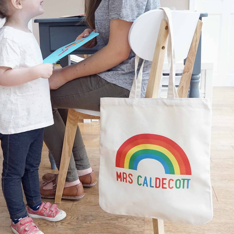 Rainbow Teacher Shopper Bag
