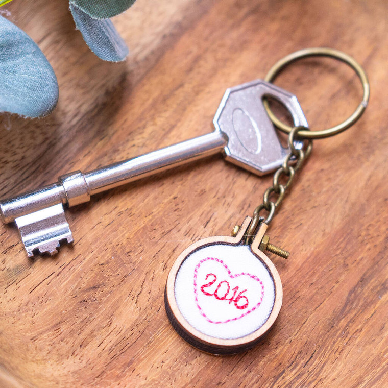 Personalised Special Date Embroidered Keyring