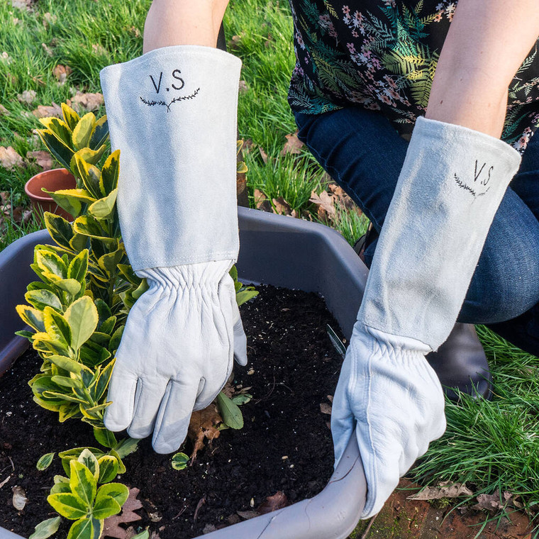 Personalised Embroidered Monogram gardening Gloves