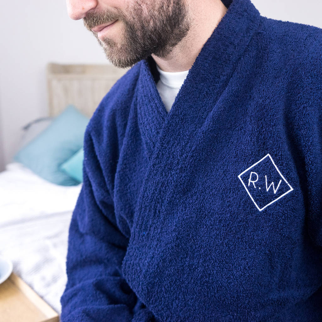 embroidered mens robe