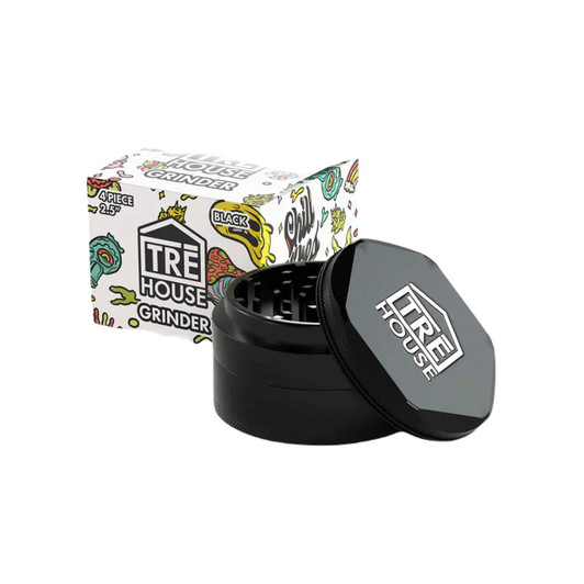 Tre House 4 Piece Aluminum Grinder Black