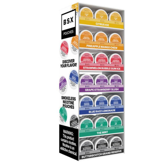Glas BSX Nicotine Pouches Prefilled Display