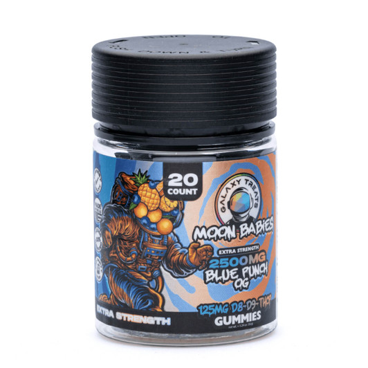 Galaxy Treats Moon Babies Extra Strength D8D9THCP Gummies 2500MG Blue Punch OG