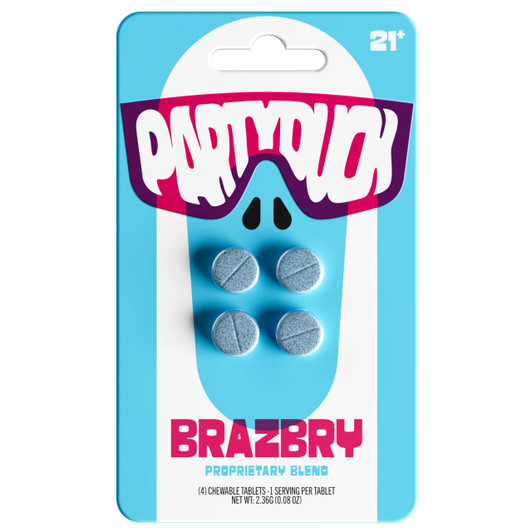 PartyDuck Brazbry Proprietary Blend Tablets 4CT - Blue Razz