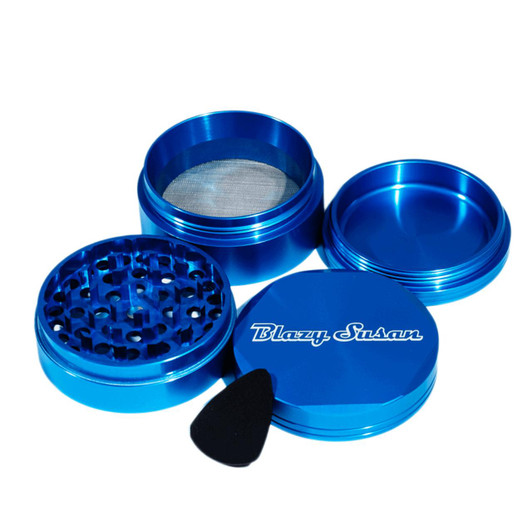 Blazy Susan 4 Piece Aluminum Grinder Blue