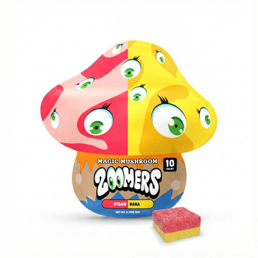 Zoomers DUO Magic Mushroom Gummies Straw Nana