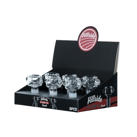 Hillside Clear Bowl 14 MM Clear Marble Bowl 6PK