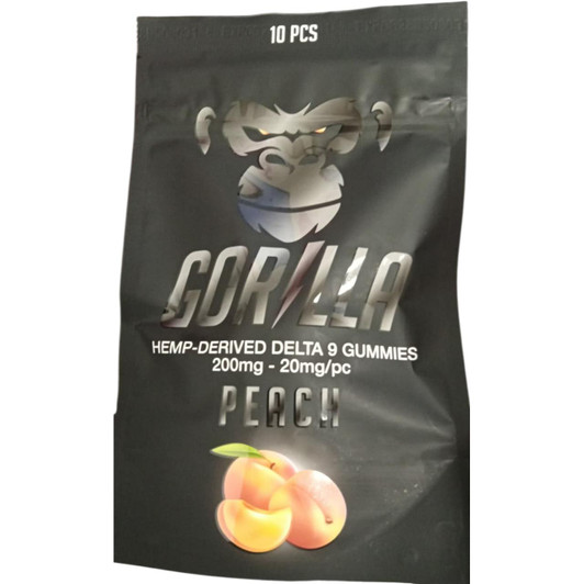 Gorilla Delta 9 THC Gummies 200MG-10PC Peach