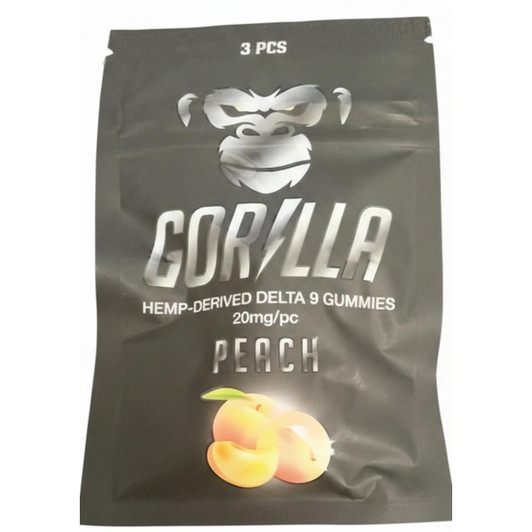 Gorilla Delta 9 THC Gummies 60MG-3PC Peach