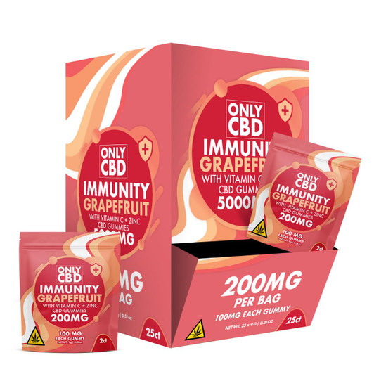 Only CBD Immunity Gummies 200MG-25CT Grapefruit