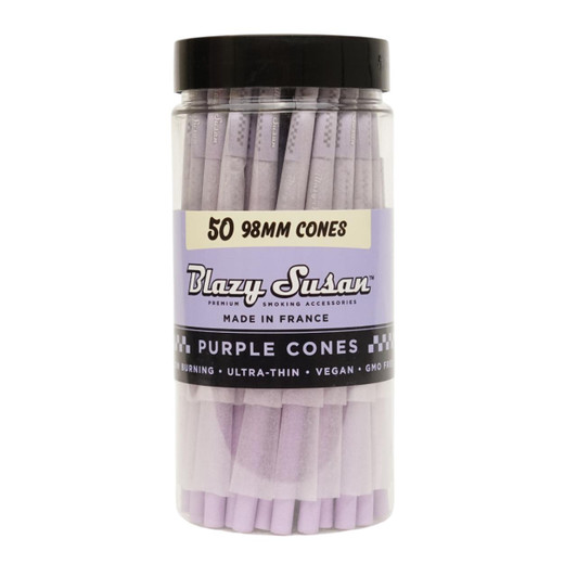BLAZY SUSAN CONES - 98MM PURPLE JAR- 50CT