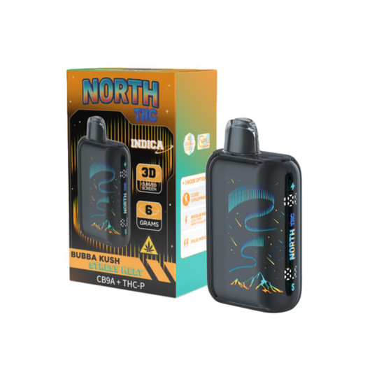 North THC CB9A THCP Disposable 6G Bubba Kush-Stress Melt Indica