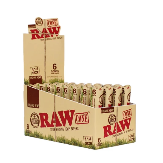 RAW Cones - 1-1 4 Pack of 32-Organic Hemp