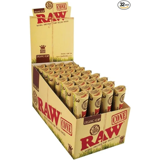 RAW Cones - King Size Pack of 32 Organic Hemp