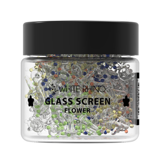 White Rhino Glass Screen Flower - 400CT Jar
