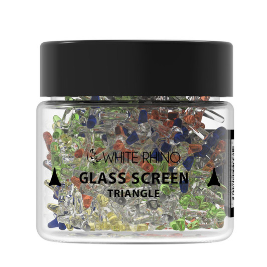 White Rhino Glass Screen Triangle - 400CT Jar