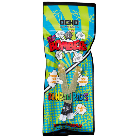 Ocho Extracts Bombers THC-A Pre Roll 2ct - 4G Rainbow Belts