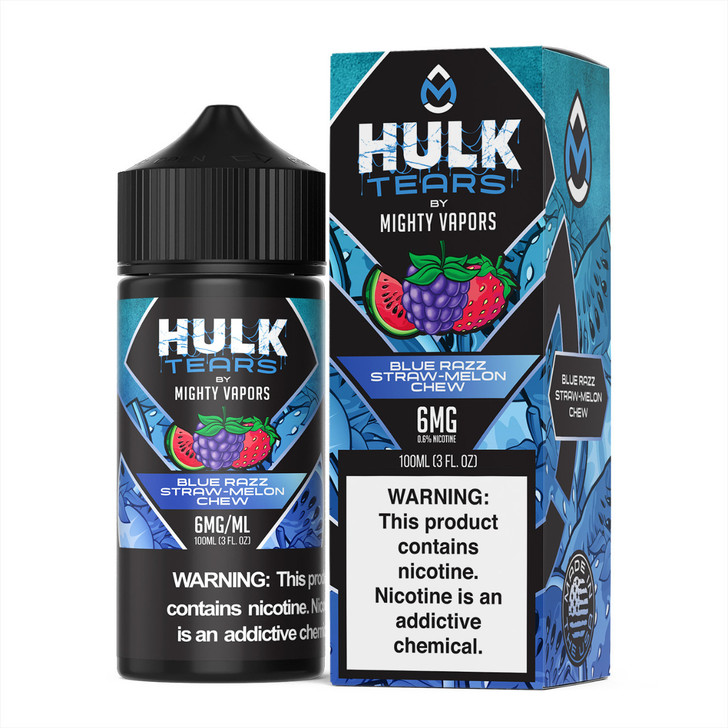 Mighty Vapors x Hulk Tears Blue Razz Straw Melon Chew 100ml E-Juice