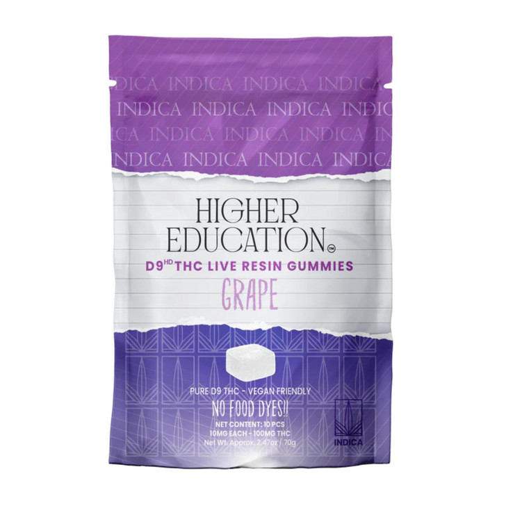 Higher Education D9 Live Resin Gummies 100MG-10CT