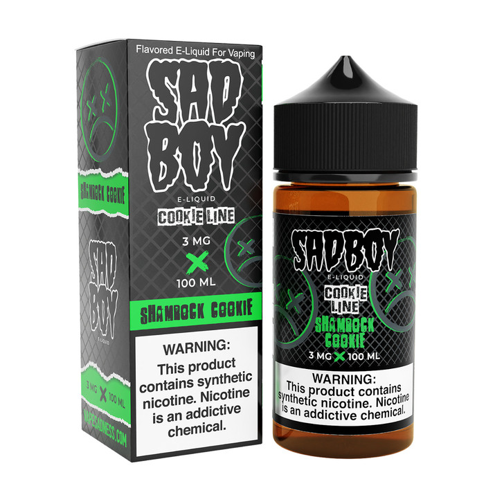 SadBoy CookieLine Shamrock Cookie Synthetic Nicotine 100ml E-Juice Wholesale | SadBoy Wholesale