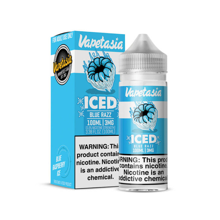 Vapetasia Killer Fruits Iced Blue Razz 100ml Synthetic Nicotine E-Juice Wholesale | Vapetasia Wholesale