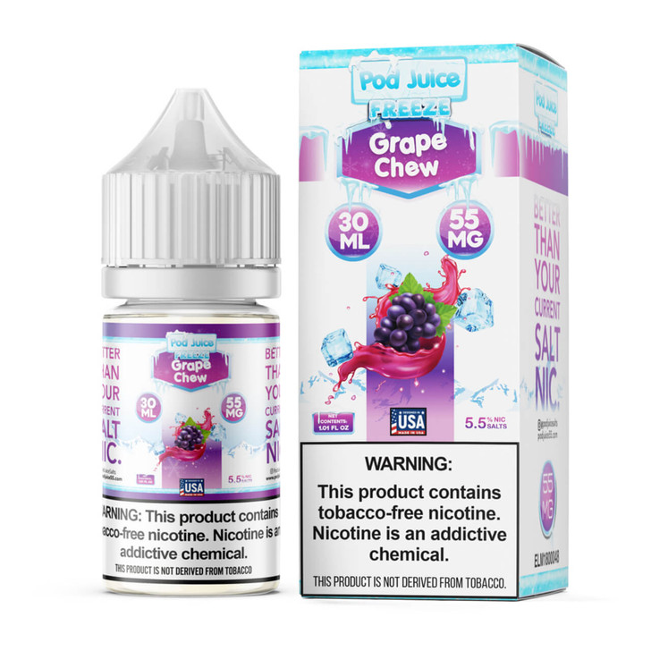 Pod Juice Salt Grape Chew Ice Tobacco Free Nicotine E-Juice 30ml Wholesale | Pod Juice Wholesale