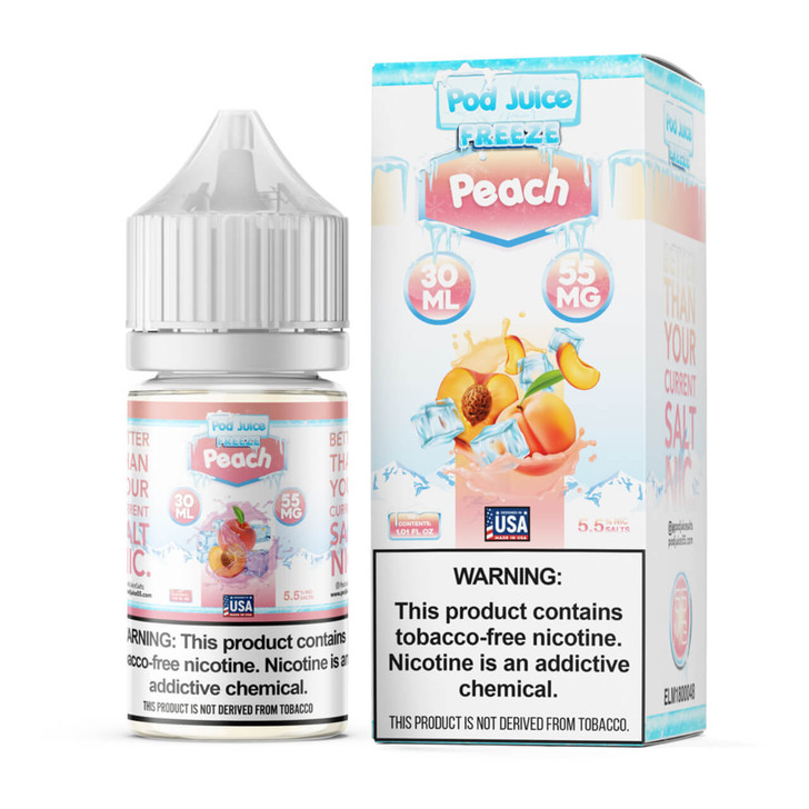 Pod Juice Salt Peach Ice Tobacco Free Nicotine E-Juice 30ml Wholesale | Pod Juice Wholesale